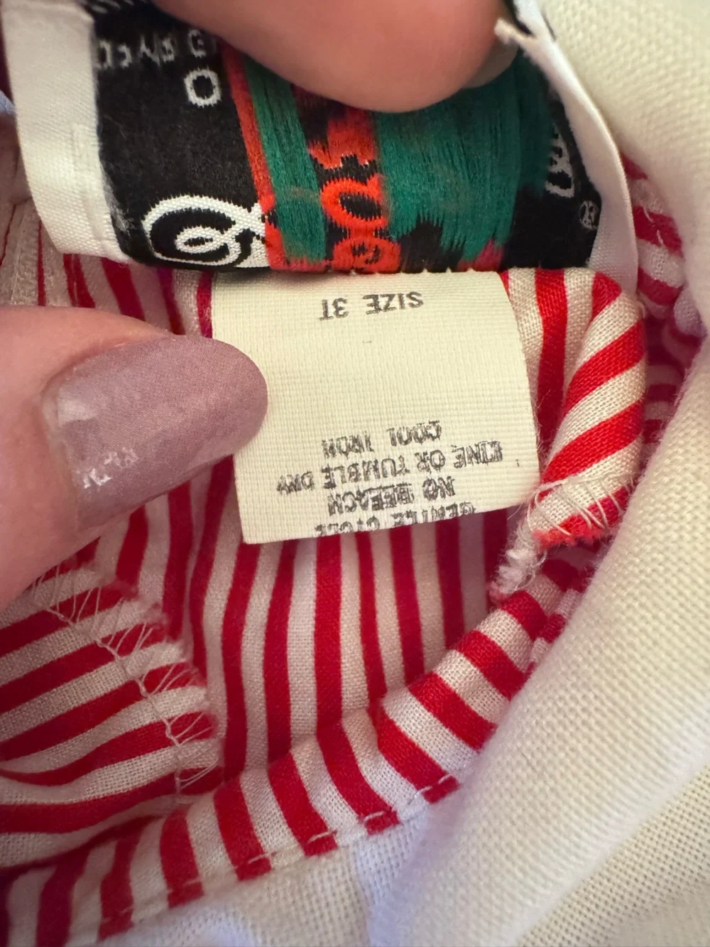 Red and White Striped Puff Sleeve Dress